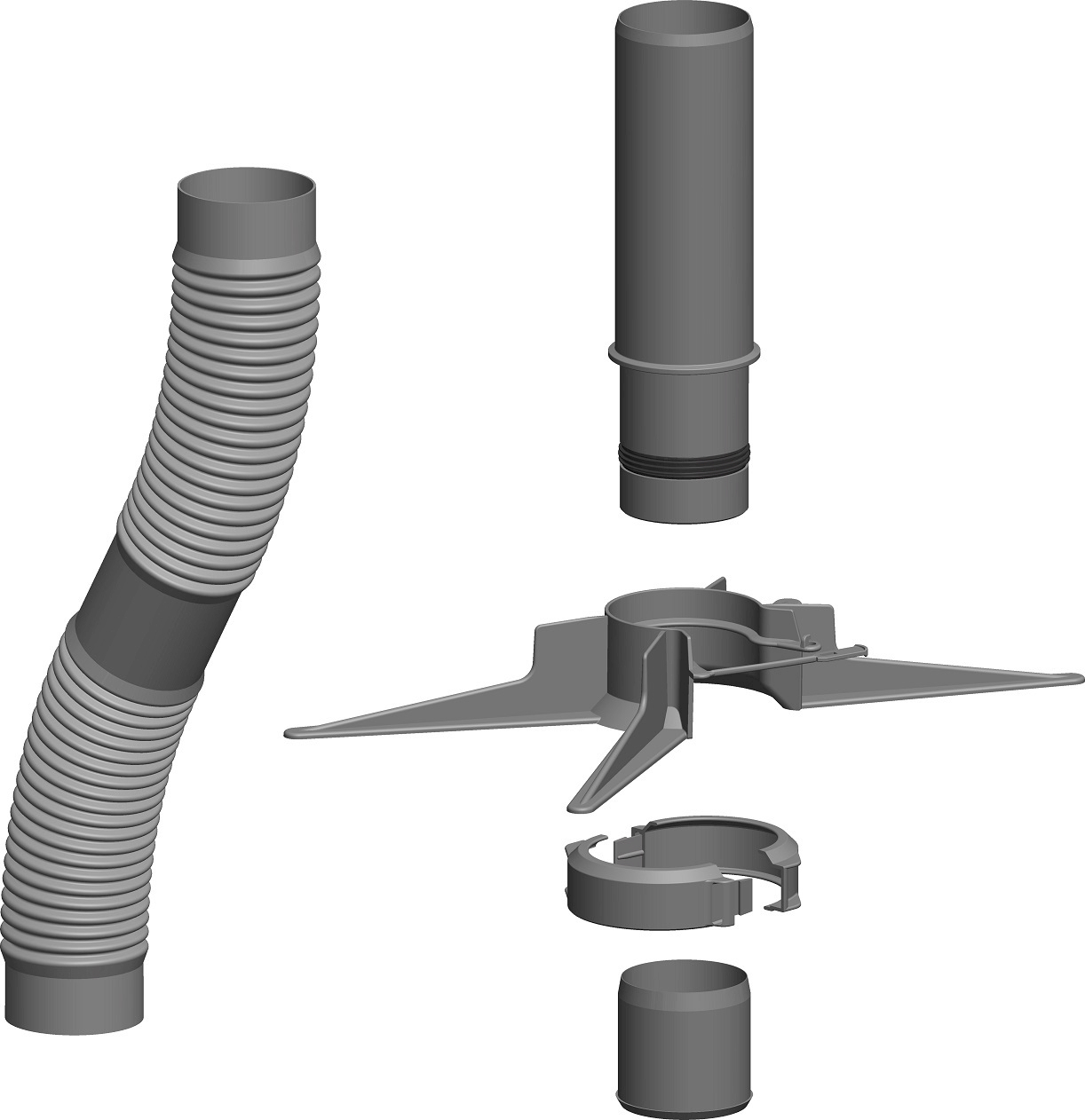 COSMO Rohr flexibel mit Montage-Set